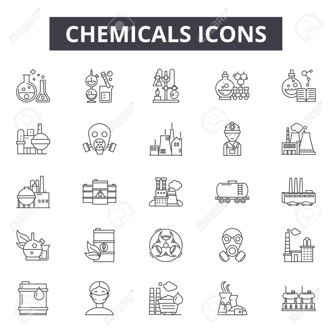Chemicals line icons for web and mobile. Editable stroke signs. Chemicals outline concept illustrations - 119391061 Chemicals line icons for web and mobile. Editable stroke signs. Chemicals outline concept illustrations - 119391061