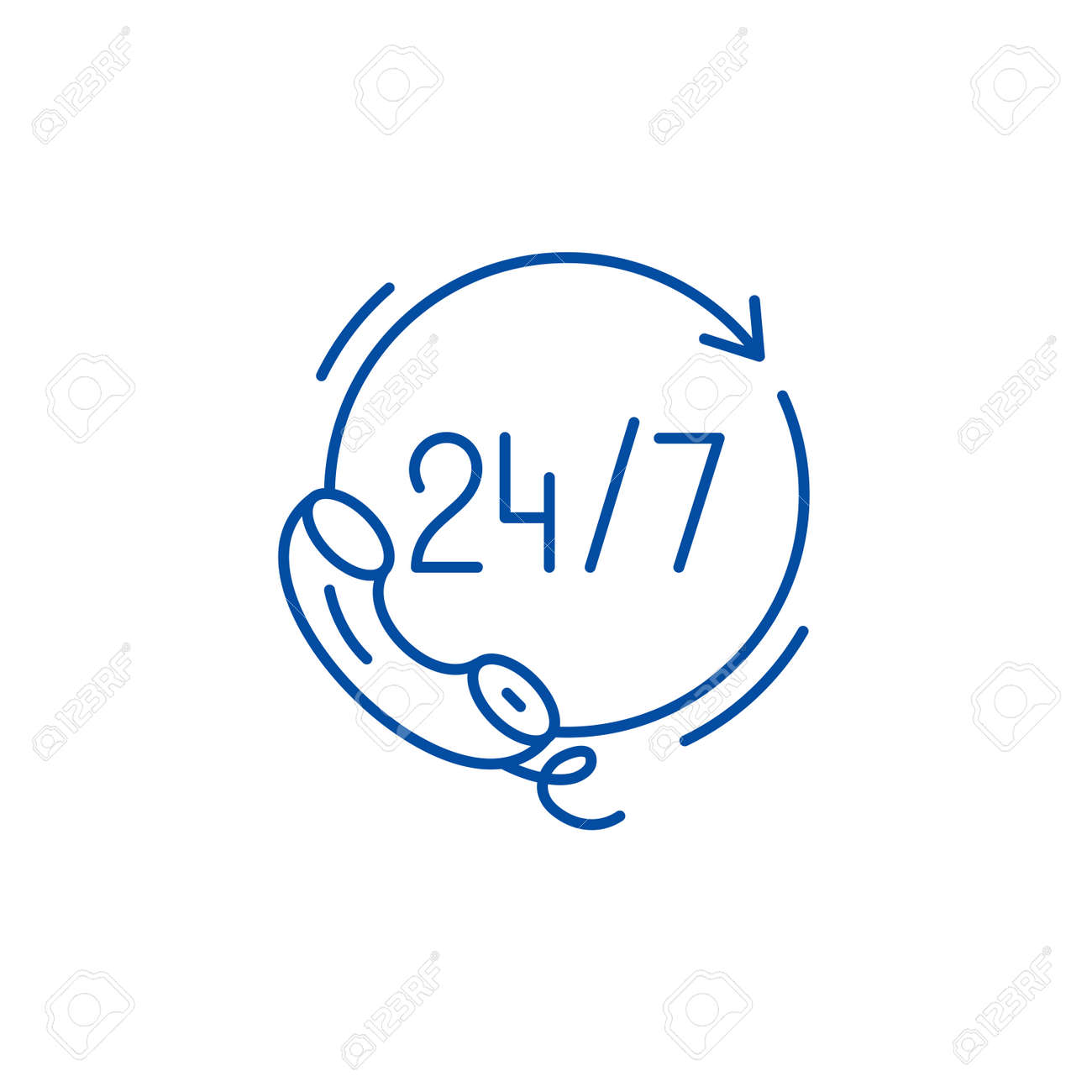 24 hours support line concept icon. 24 hours support flat vector website sign, outline symbol, illustration. - 119710255 24 hours support line concept icon. 24 hours support flat vector website sign, outline symbol, illustration. - 119710255