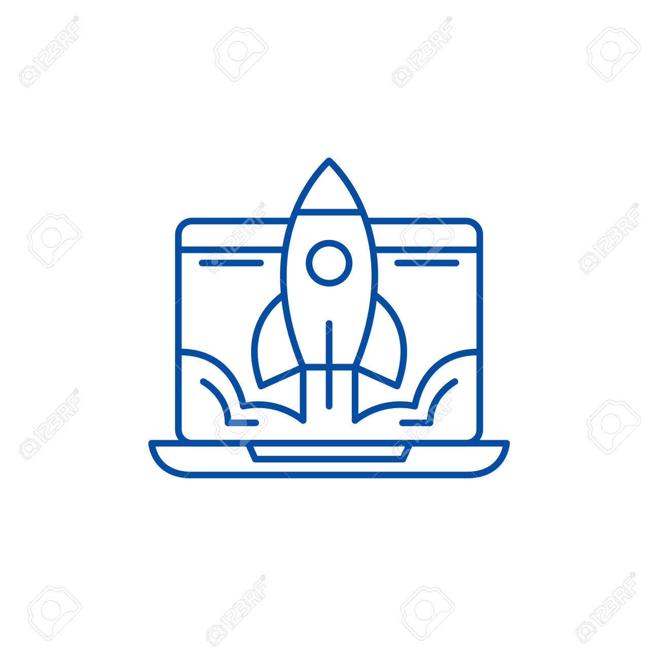 Business launch line concept icon. Business launch flat vector website sign, outline symbol, illustration. - 119711219 Business launch line concept icon. Business launch flat vector website sign, outline symbol, illustration. - 119711219