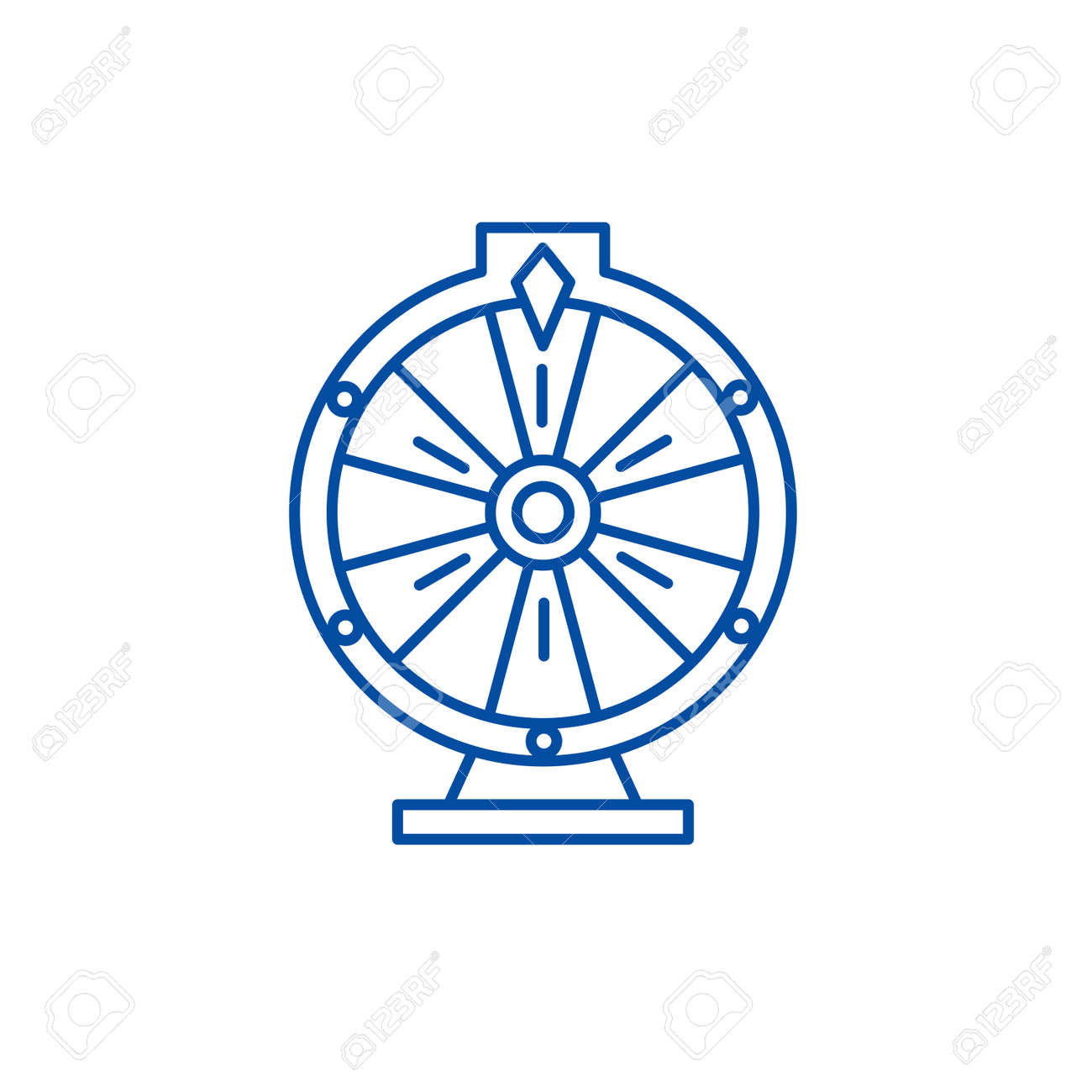 カジノルーレットラインコンセプトアイコン。カジノルーレットフラットベクターウェブサイトの看板、アウトラインシンボル、イラスト。のイラスト素材・ベクター  Image 119711604