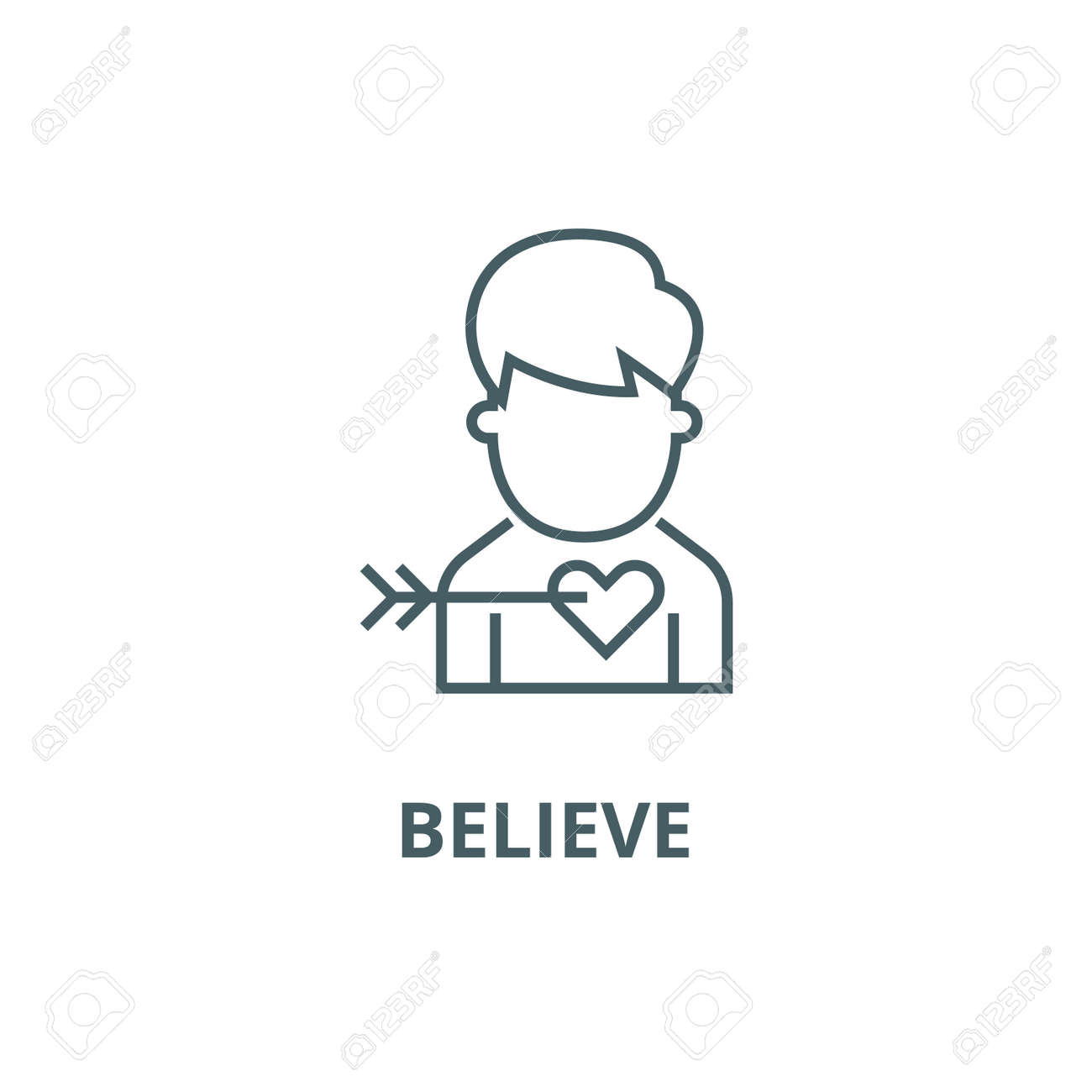 Believe Line Icon, Vector. Believe Outline Sign, Concept Symbol,  Illustration Royalty Free SVG, Cliparts, Vectors, and Stock Illustration.  Image 123789964., image size:1300x1300