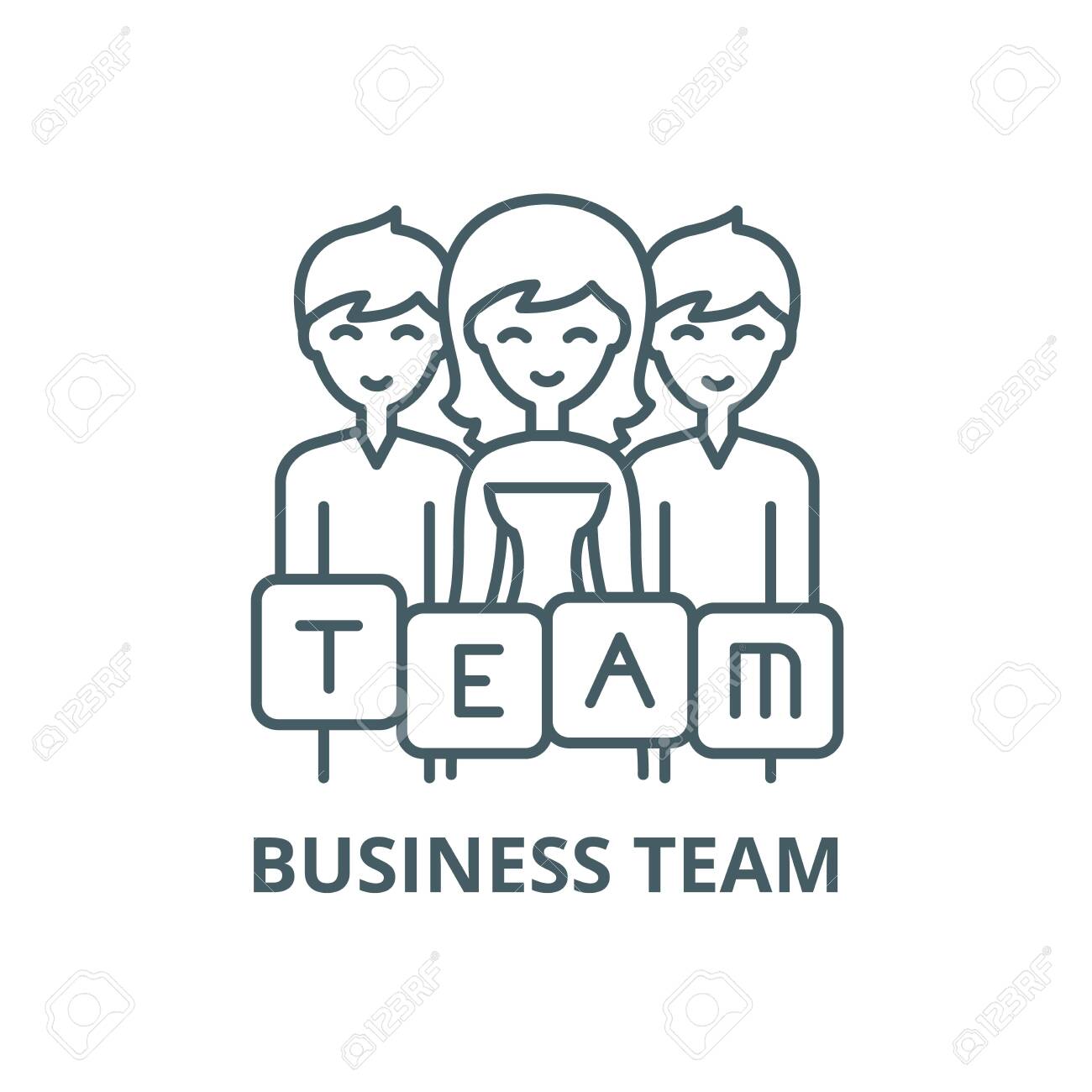 Business team line icon, vector. Business team outline sign, concept symbol, illustration - 123749538 Business team line icon, vector. Business team outline sign, concept symbol, illustration - 123749538