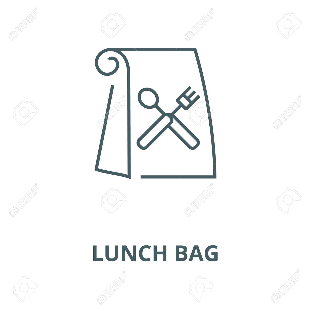 Lunch bag vector line icon, outline concept, linear sign - 122415941 Lunch bag vector line icon, outline concept, linear sign - 122415941