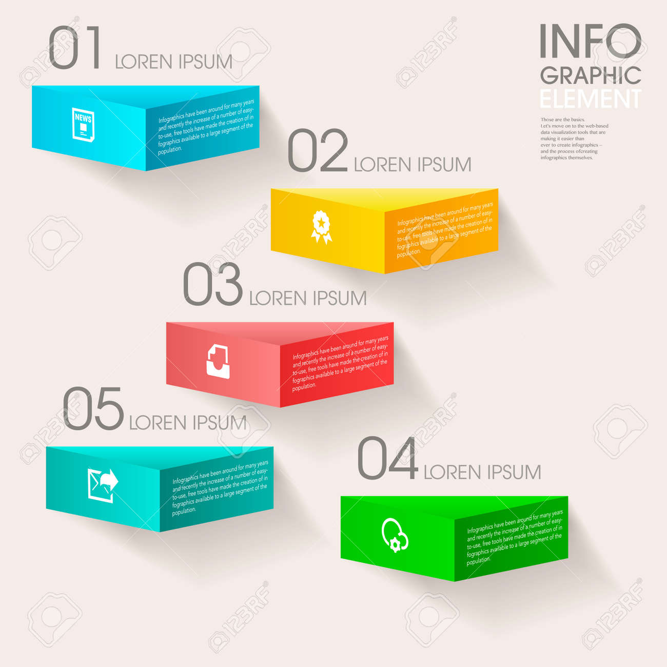 現代ベクトル抽象ステップはしごインフォ グラフィック Elements Can ワークフロー レイアウト図 番号のオプション Web デザインに使用 図のイラスト素材 ベクタ Image