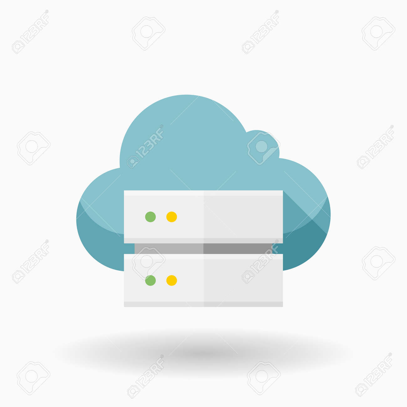 cloud server icon vector illustration flat design style with