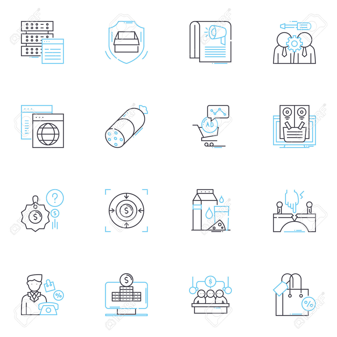 몰 브라우징 선형 아이콘 세트 쇼핑 창 쇼핑 소매 부티크 판매 할인 패션 라인 벡터 및 개념 표시 액세서리 의류 신발 개요 그림 로열티  무료 사진, 그림, 이미지 그리고 스톡포토그래피. Image 203720156