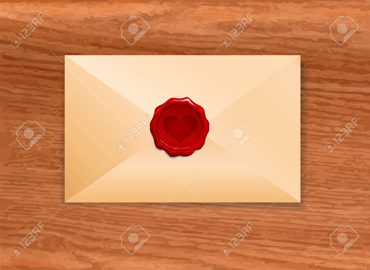envelope with wax seal heart origianl vector illustration wax how to seal a letter with wax