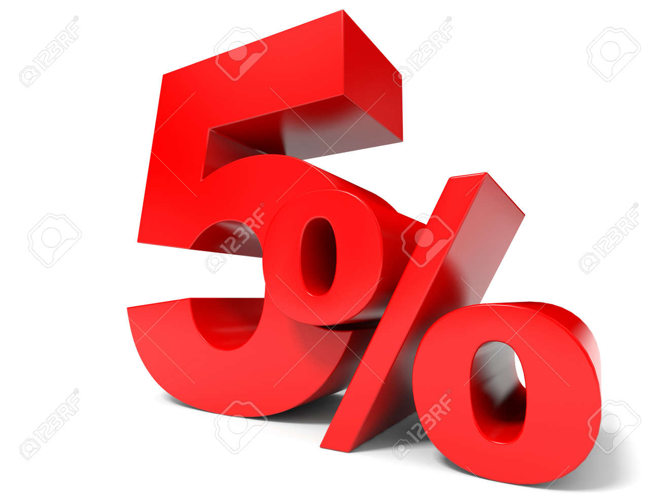 赤 5 オフ 5 を割引します 3 D イラスト の写真素材 画像素材 Image