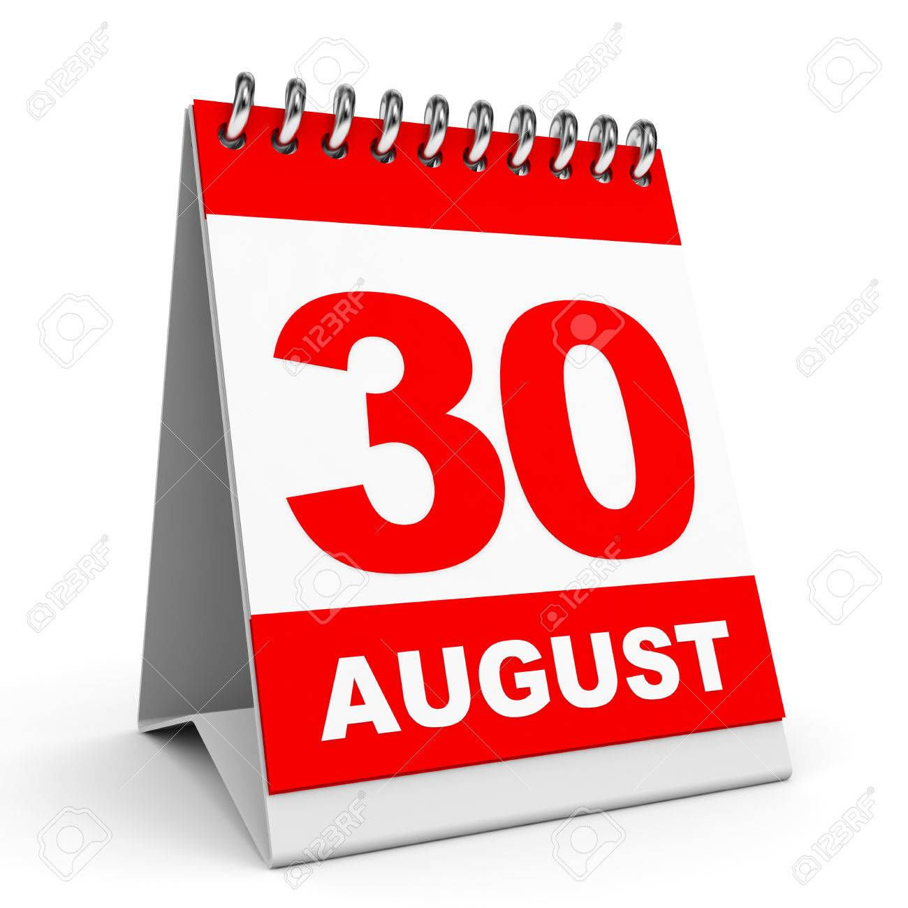 Calendar On White Background 30 August 3d Illustration Stock Photo Picture And Royalty Free Image Image