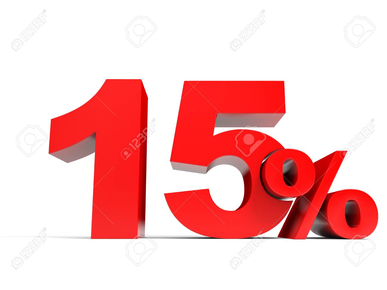 赤 15 オフ 15 を割引します 3 D イラスト の写真素材 画像素材 Image