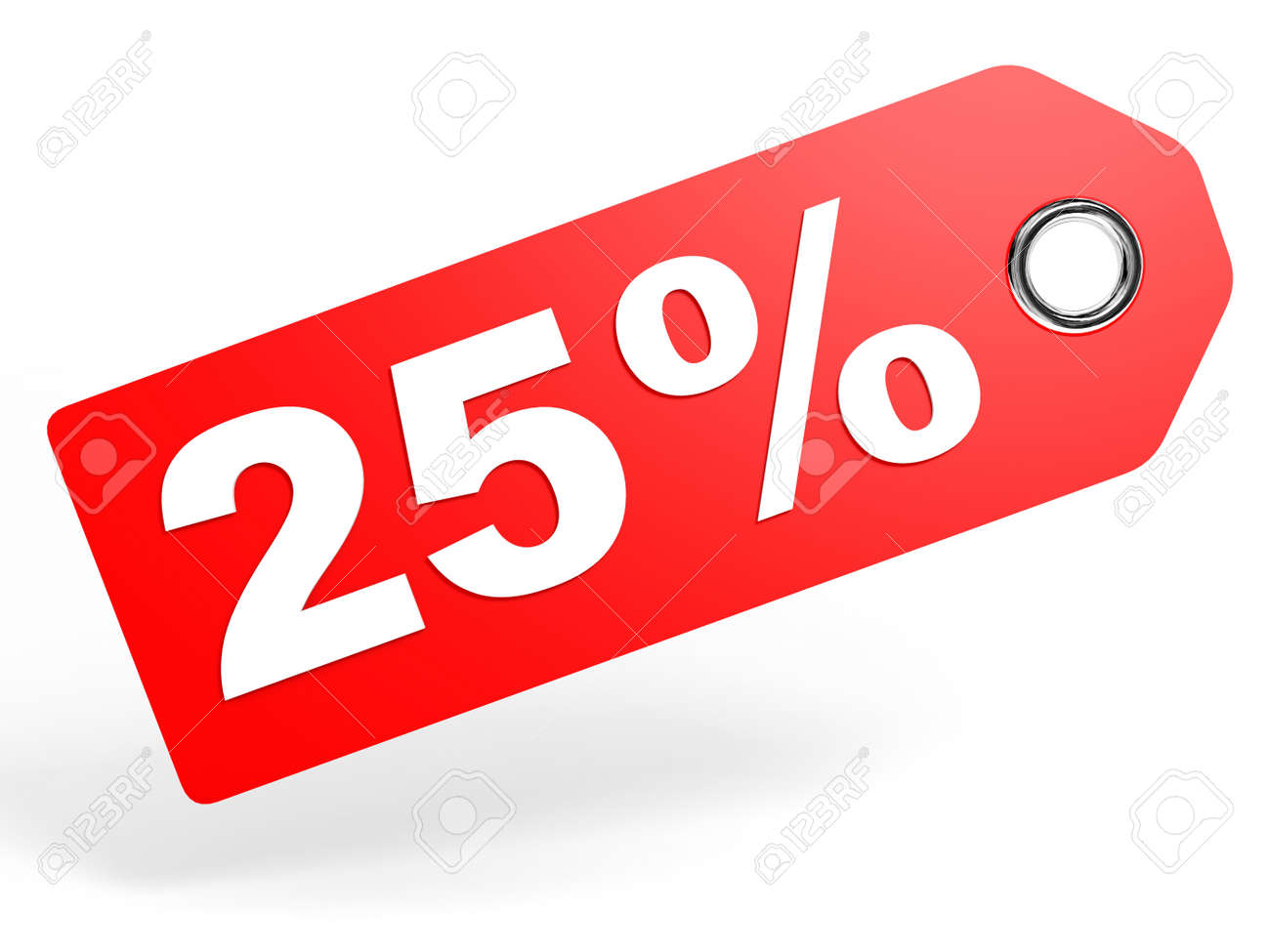 白地に赤の 25 割引タグ 3 D イラスト の写真素材 画像素材 Image