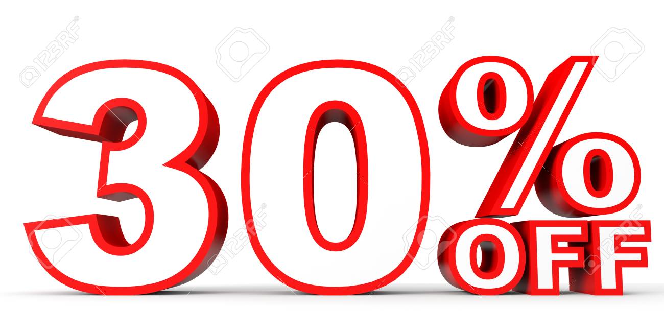 Rabatt Von 30 Prozent Aus 3d Darstellung Auf Weissem Hintergrund Lizenzfreie Fotos Bilder Und Stock Fotografie Image 59741155