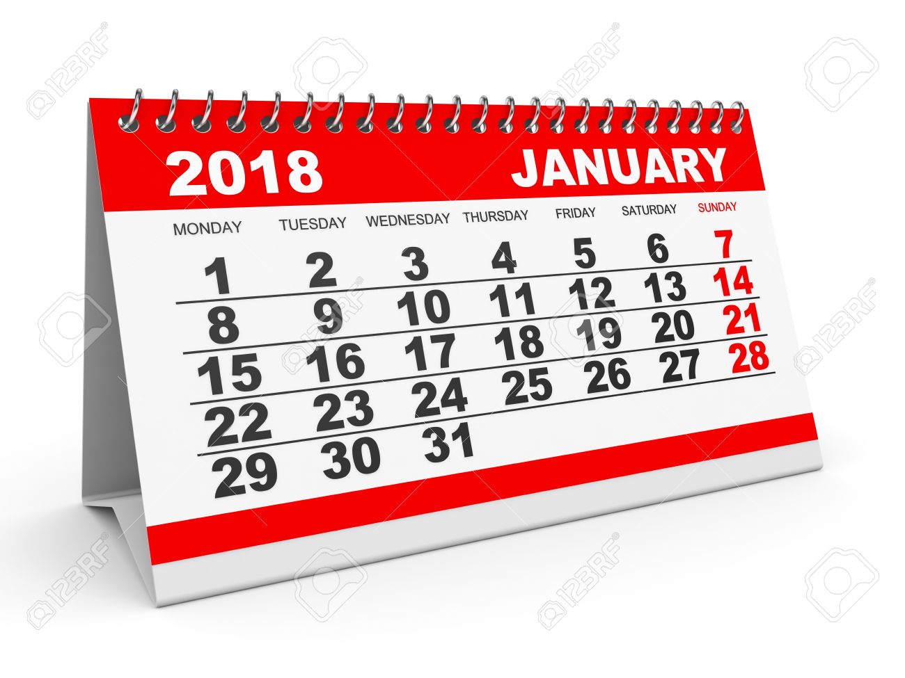 january 2018 calendar clipart