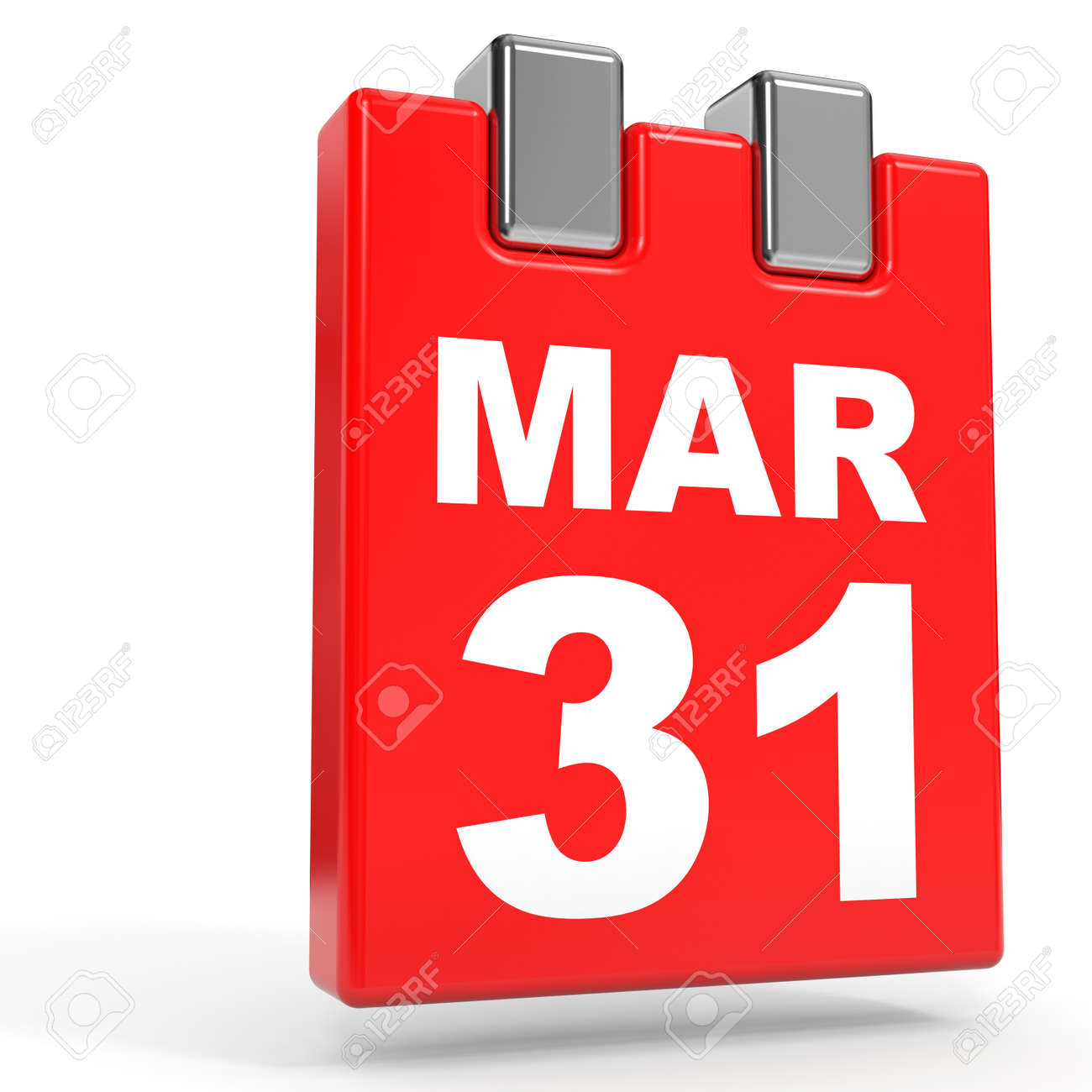3 月 31 日 白い背景のカレンダーです 3 D イラスト の写真素材 画像素材 Image