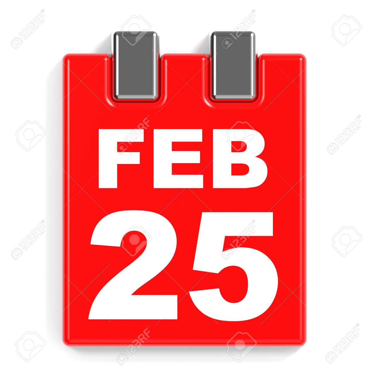 February 25. Calendar On White Background. 3D Illustration. Stock Photo,  Picture and Royalty Free Image. Image 64240613.