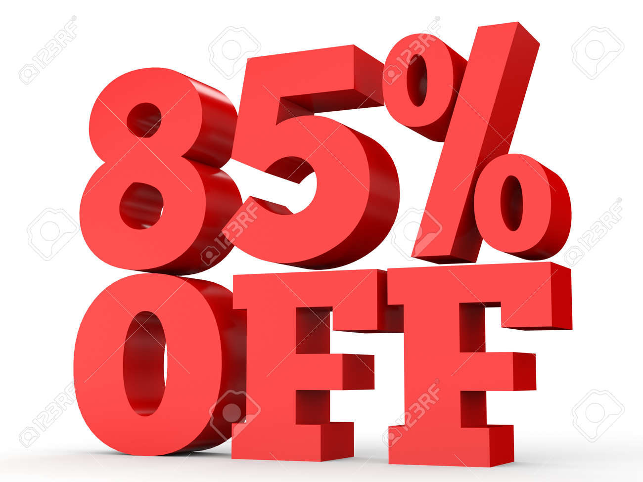 85 オフ 85 を割引します 白い背景に 3 D のイラスト の写真素材 画像素材 Image