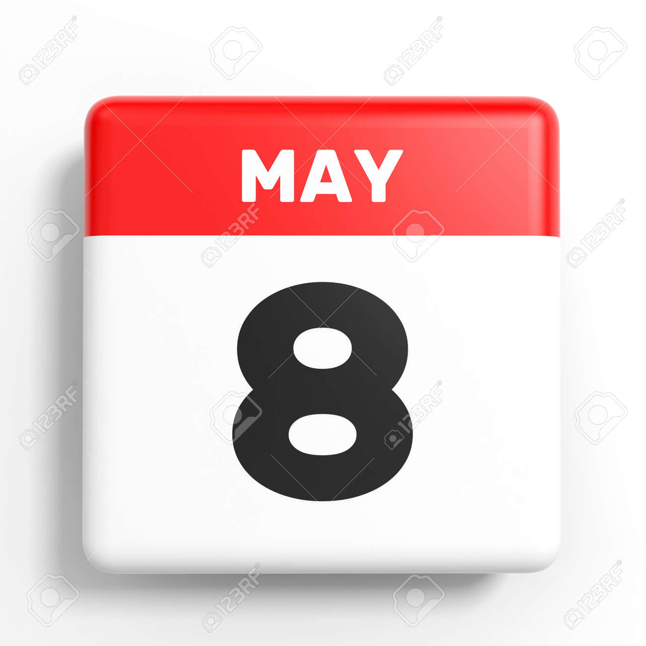 5 月 8 日 白い背景のカレンダーです 3 D イラスト の写真素材 画像素材 Image