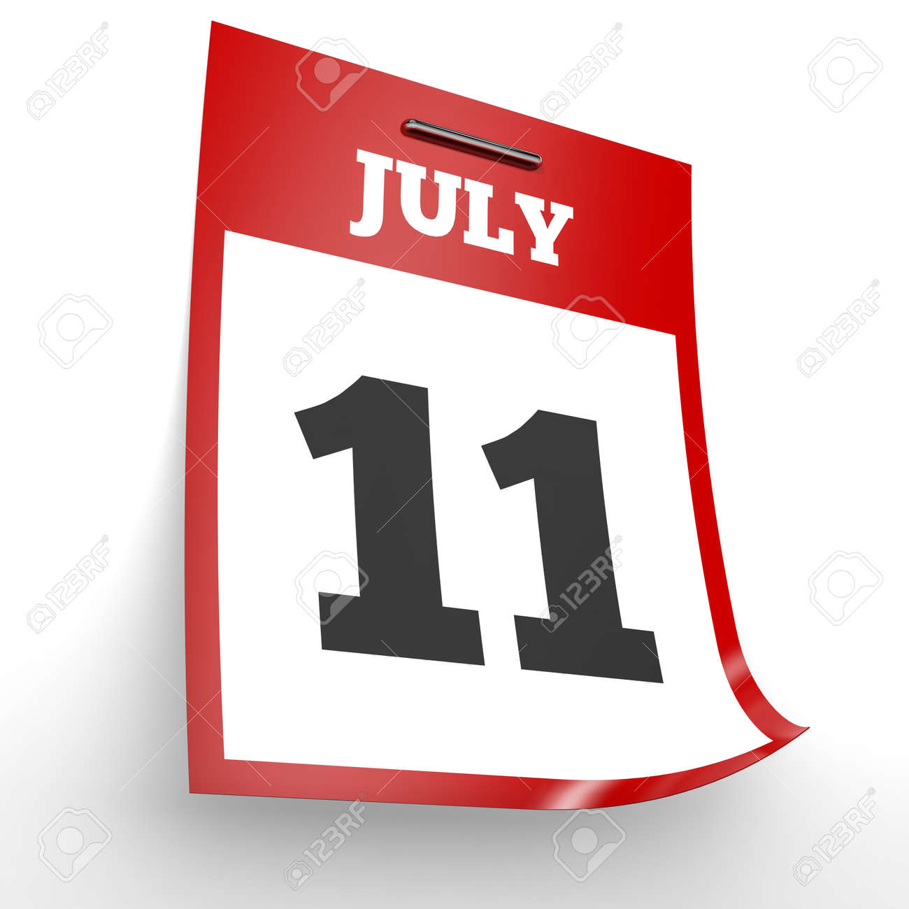 7 月 11 日 白い背景のカレンダーです 3 D イラスト の写真素材 画像素材 Image