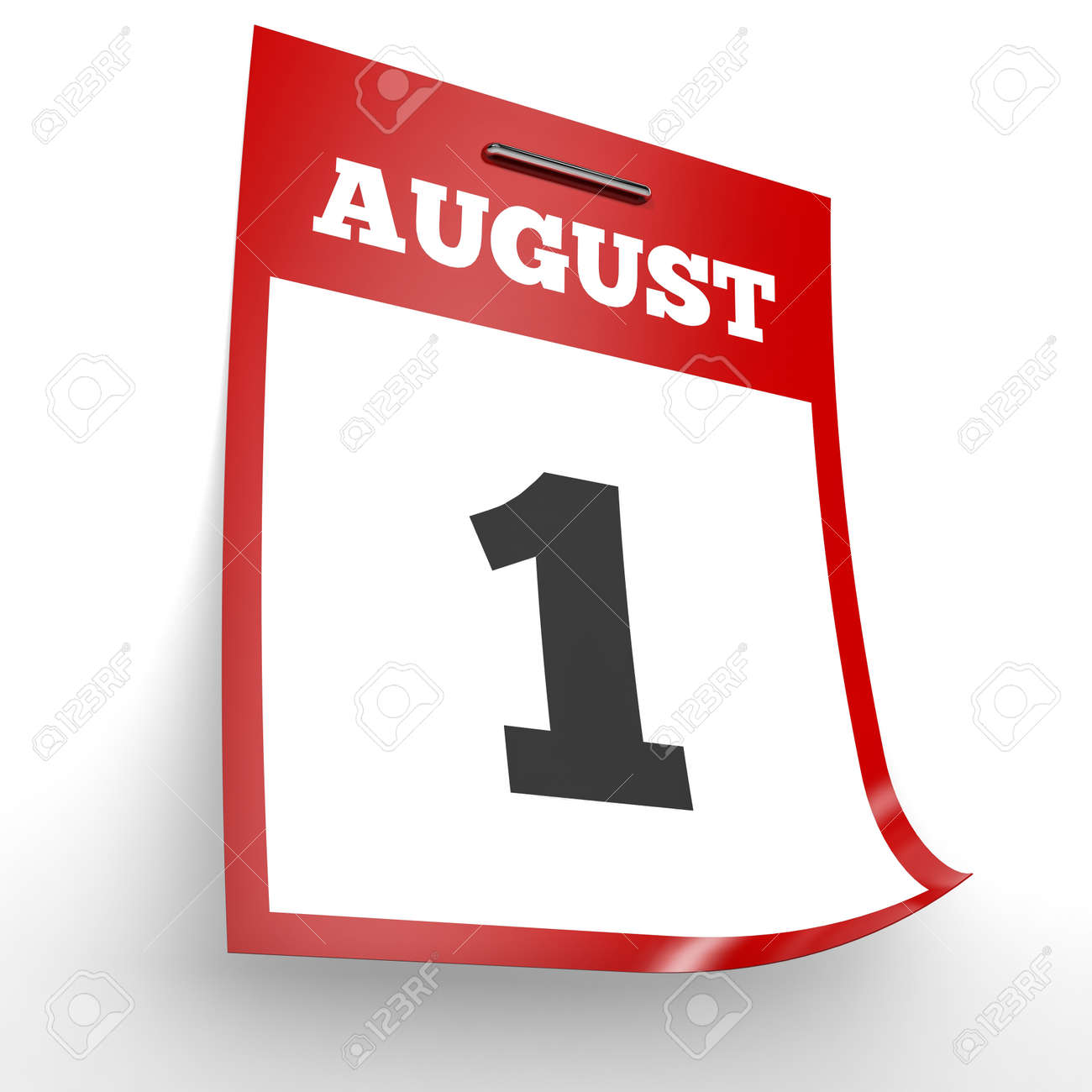 Calendar On White Background. 1 August. 3D Illustration. Stock Photo, Picture and Royalty Free Image. Image 29626508.