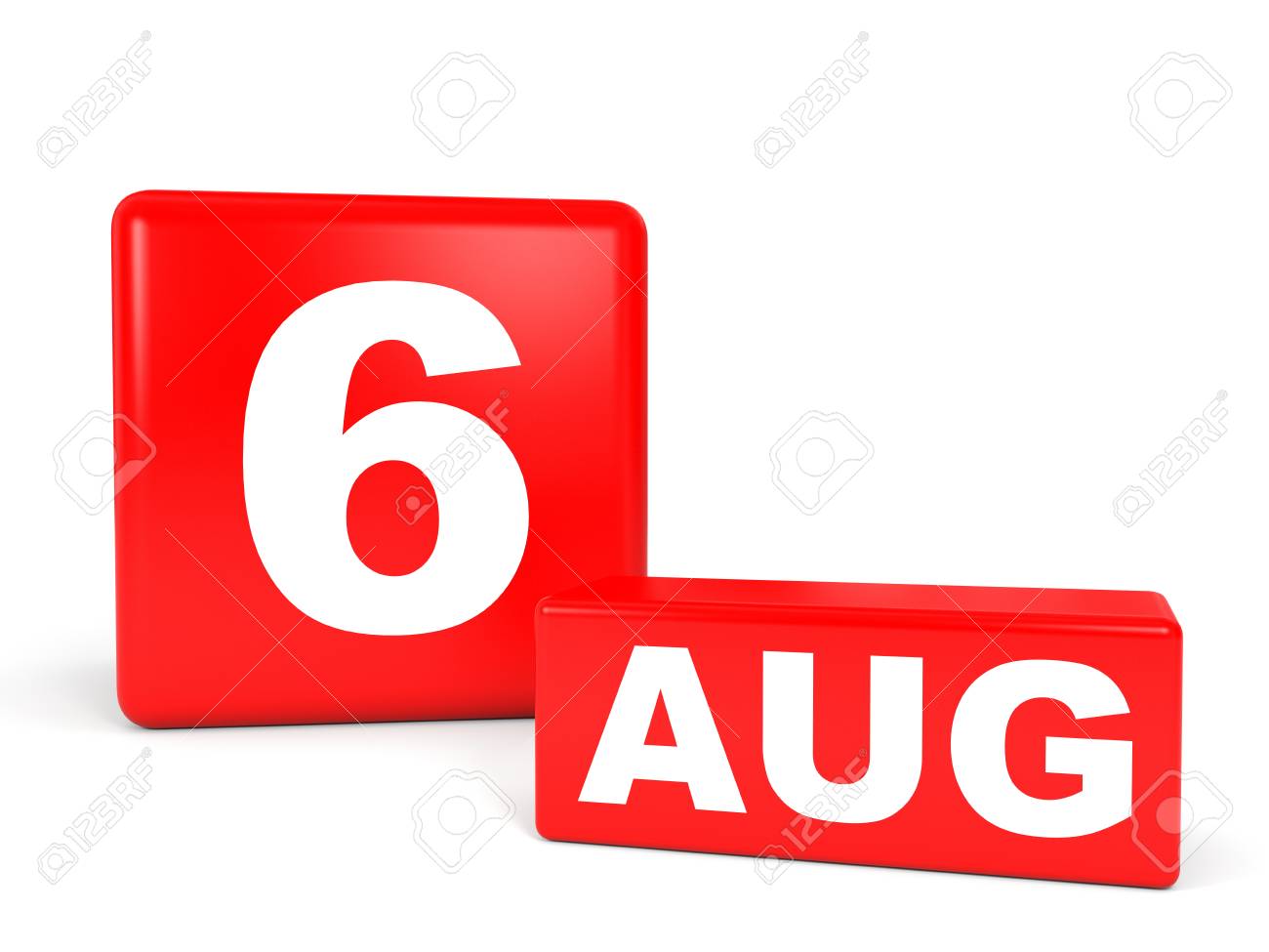 8 月 6 日 白い背景のカレンダーです 3 D イラスト の写真素材 画像素材 Image