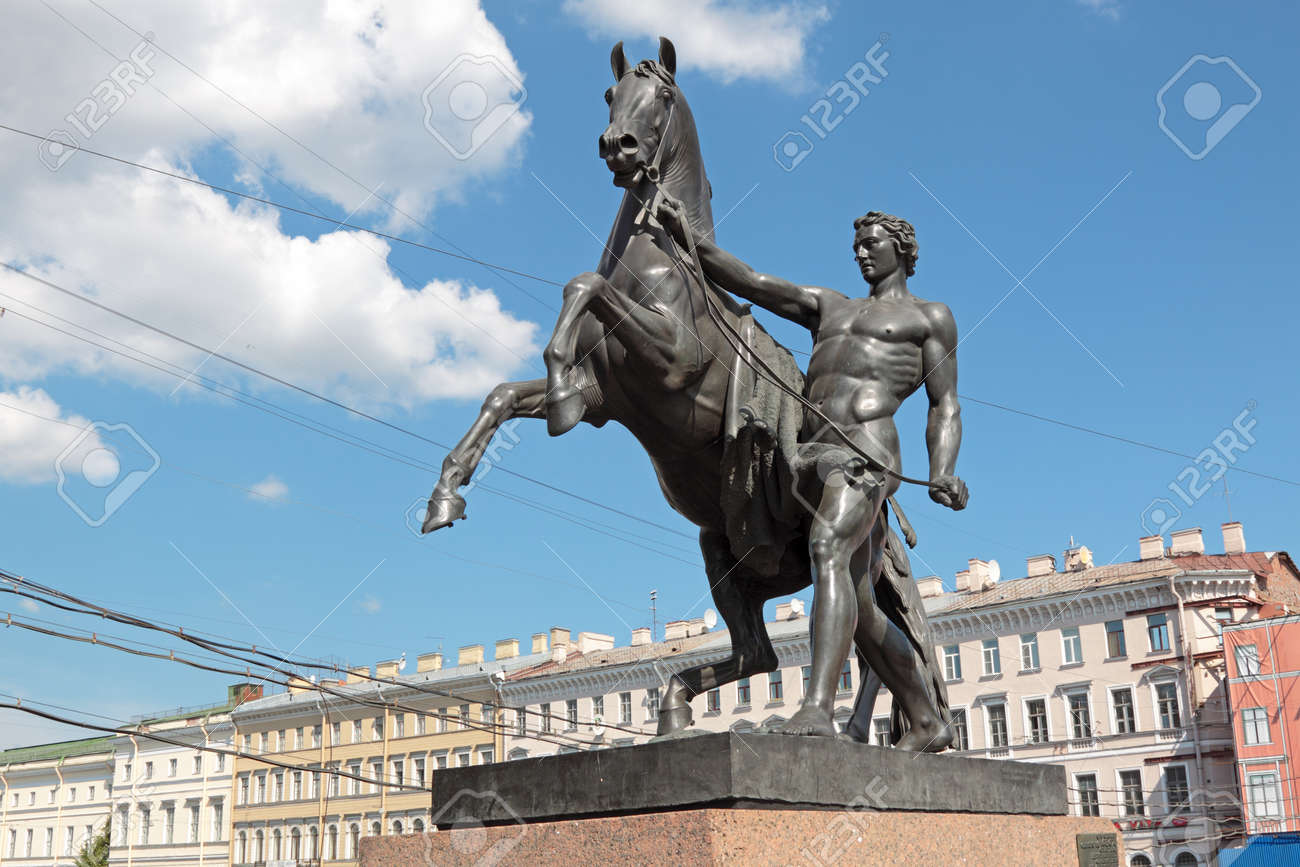Sculpture Tamer Of Horses Work Of The Sculptor Baron Peter Clodt - 