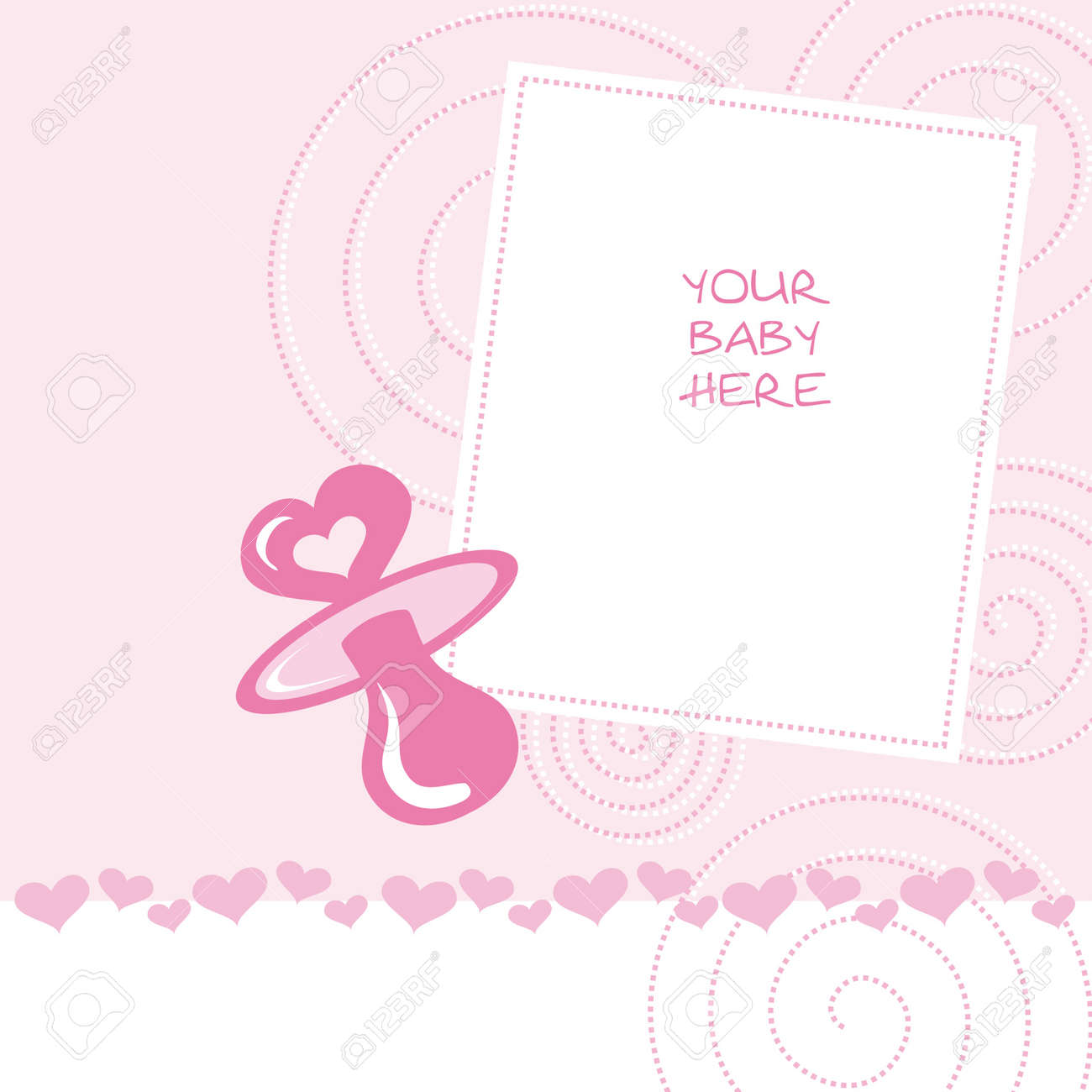 newborn announcement card pink royalty free cliparts vectors and newborn announcement card