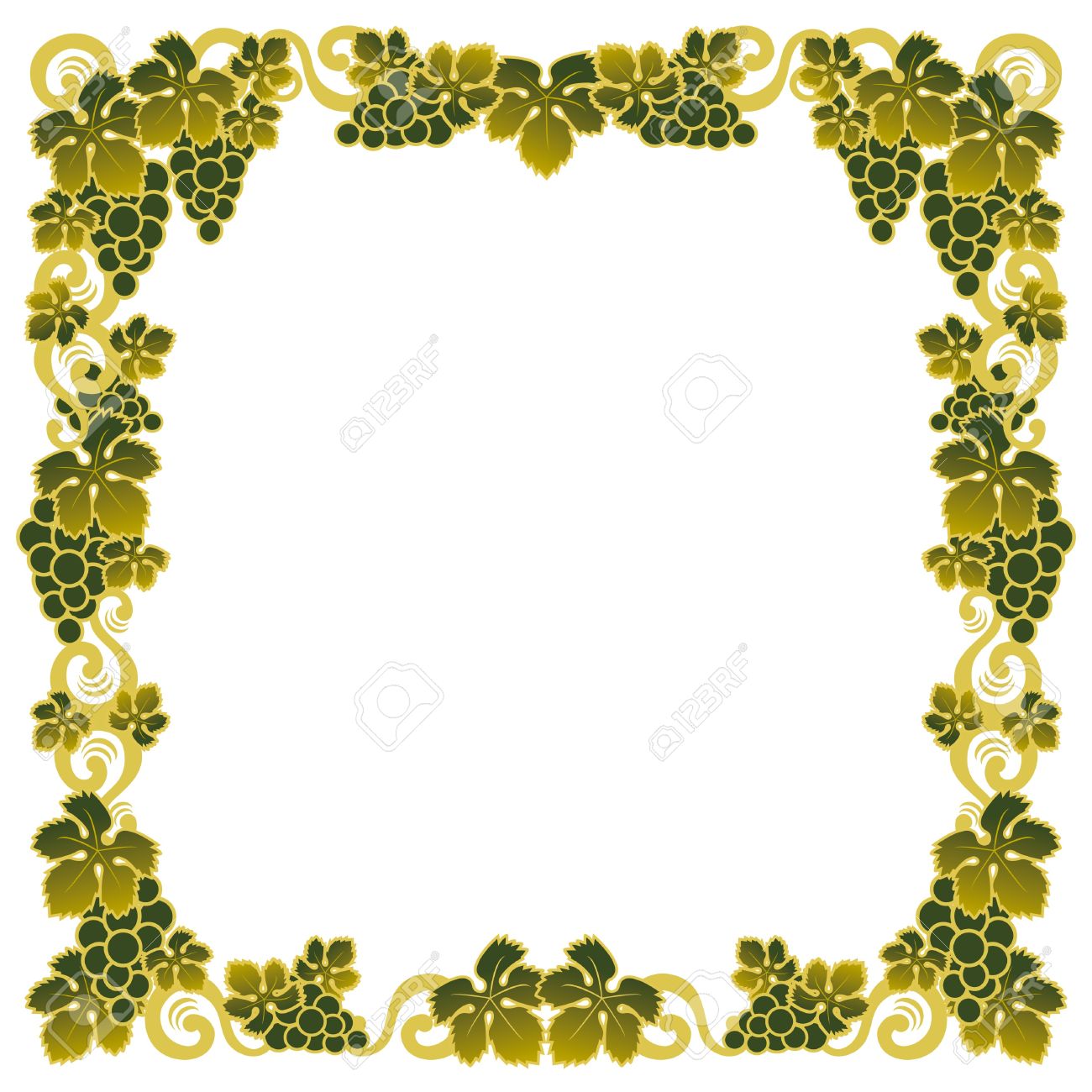 border with a bunch of green grapes - 7739568 border with a bunch of green grapes - 7739568