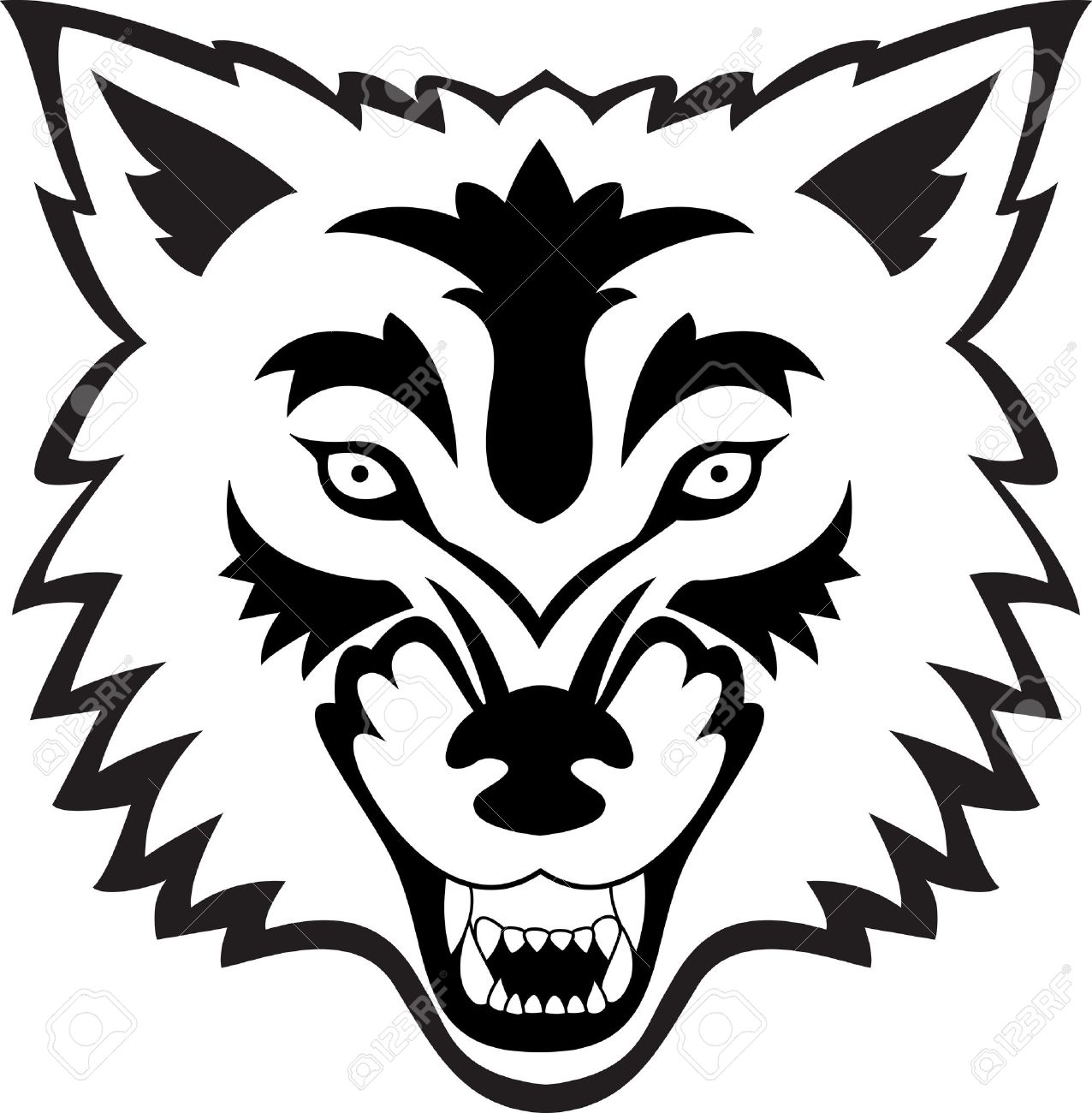 wolf face royalty free cliparts vectors and stock illustration