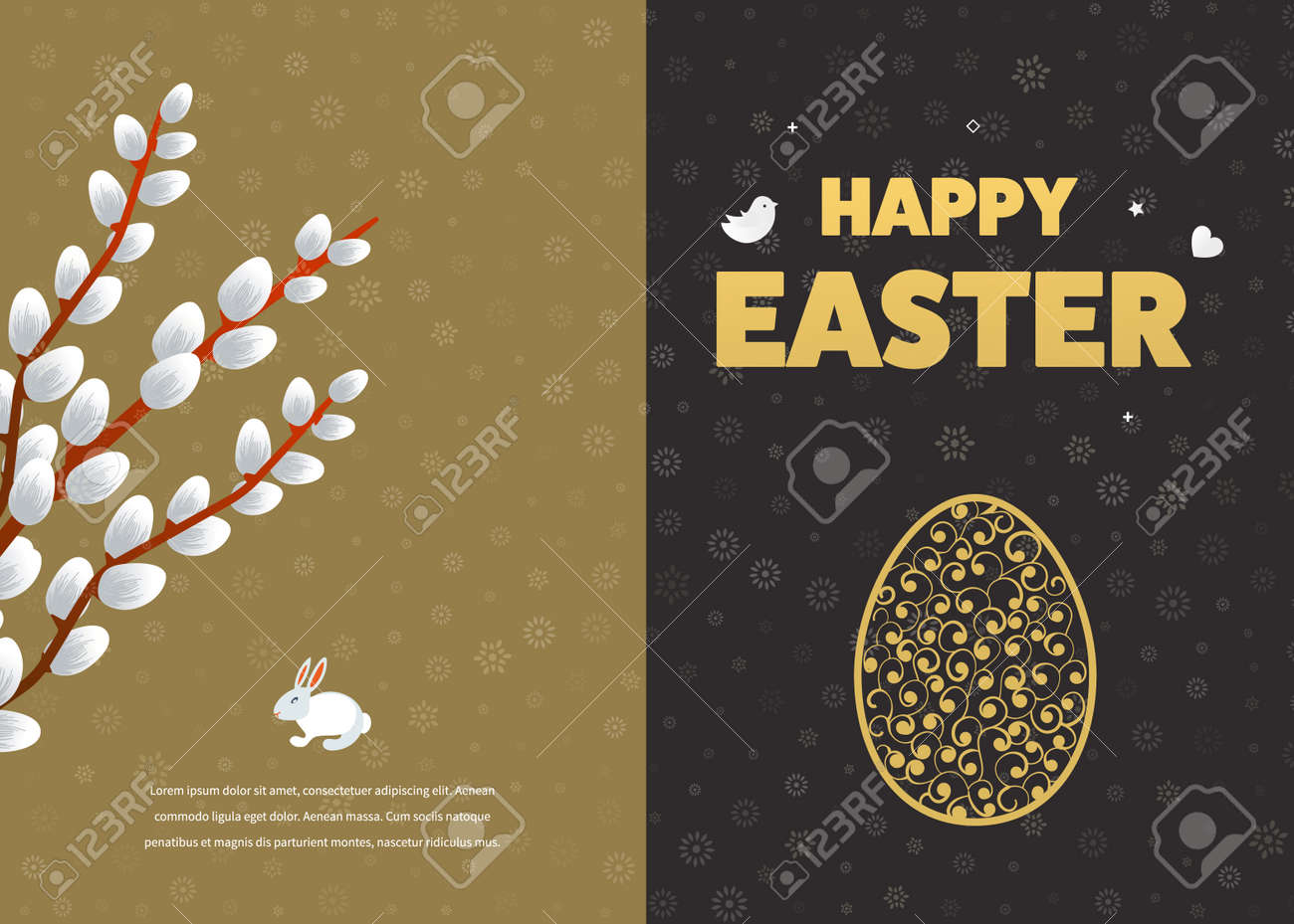 Happy Easter Card With Eggs Easter Invitation Easter Egg Design Royalty Free Cliparts Vectors And Stock Illustration Image 53472515