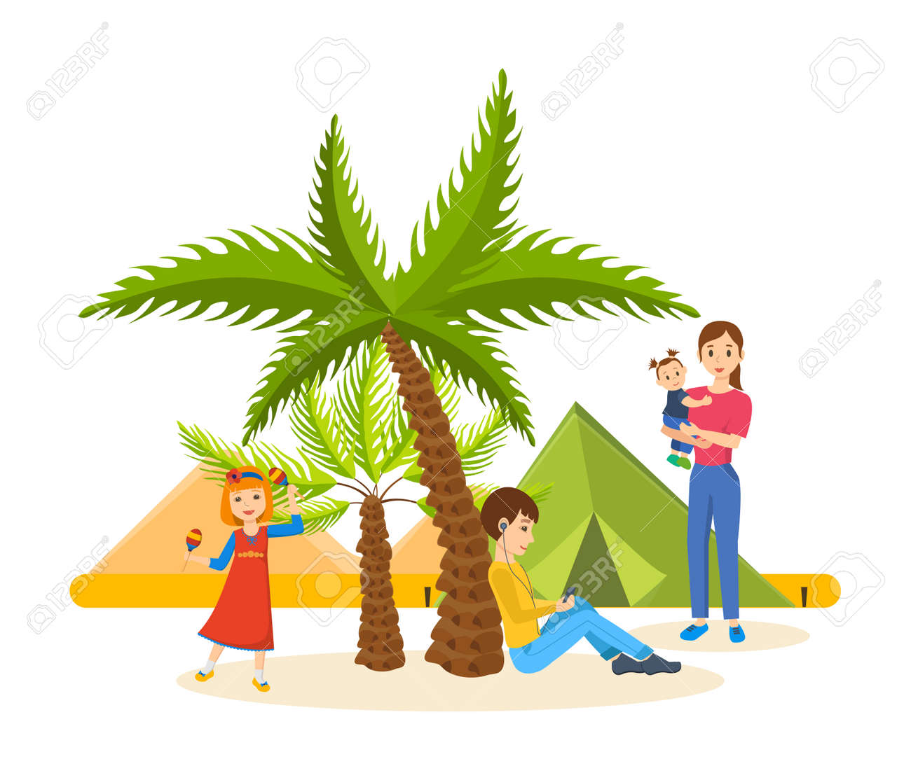 summer journey together in warm country vacation in good mood