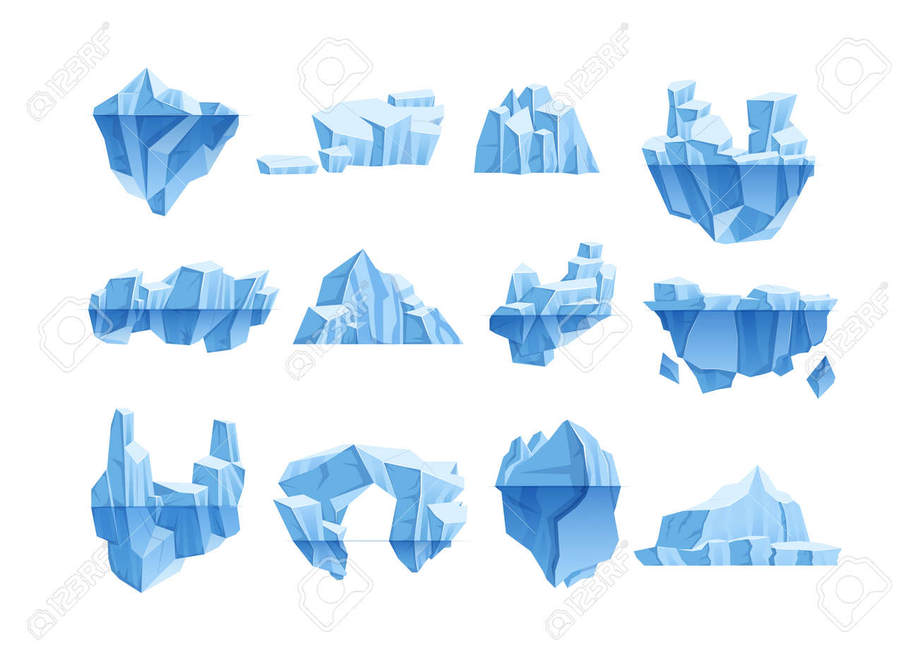 Conjunto de desenhos animados iceberg. cristais de gelo, iceberg quebrado pedaços de gelo, blocos congelados frios azuis gelo rochas inverno, ártico, antártico inverno paisagem para design de jogo cartoon vector isolado - 145324501 Conjunto de desenhos animados iceberg. cristais de gelo, iceberg quebrado pedaços de gelo, blocos congelados frios azuis gelo rochas inverno, ártico, antártico inverno paisagem para design de jogo cartoon vector isolado - 145324501