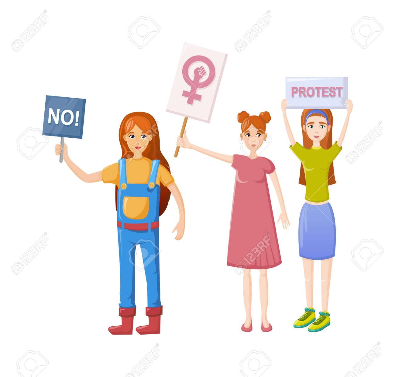 Female movements. Women empowerment, feminist demonstration, for women political rights. - 146426189 Female movements. Women empowerment, feminist demonstration, for women political rights. - 146426189