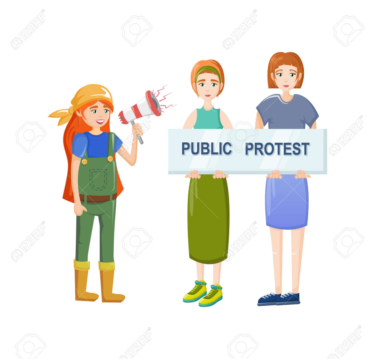 Female movements. Women empowerment, feminist demonstration, for women political rights. - 146426185 Female movements. Women empowerment, feminist demonstration, for women political rights. - 146426185