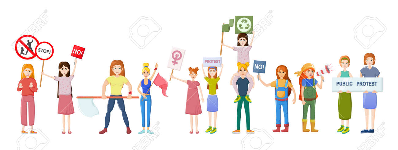 Female movements. Women empowerment, feminist demonstration, for women political rights. - 146426197 Female movements. Women empowerment, feminist demonstration, for women political rights. - 146426197