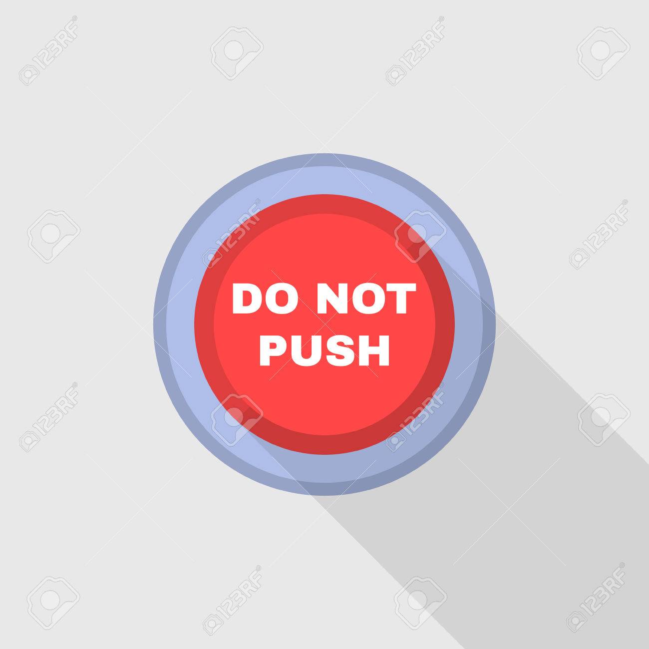 工業用の赤いボタン 押さないでください フラットなデザイン ベクトル図 のイラスト素材 ベクタ Image