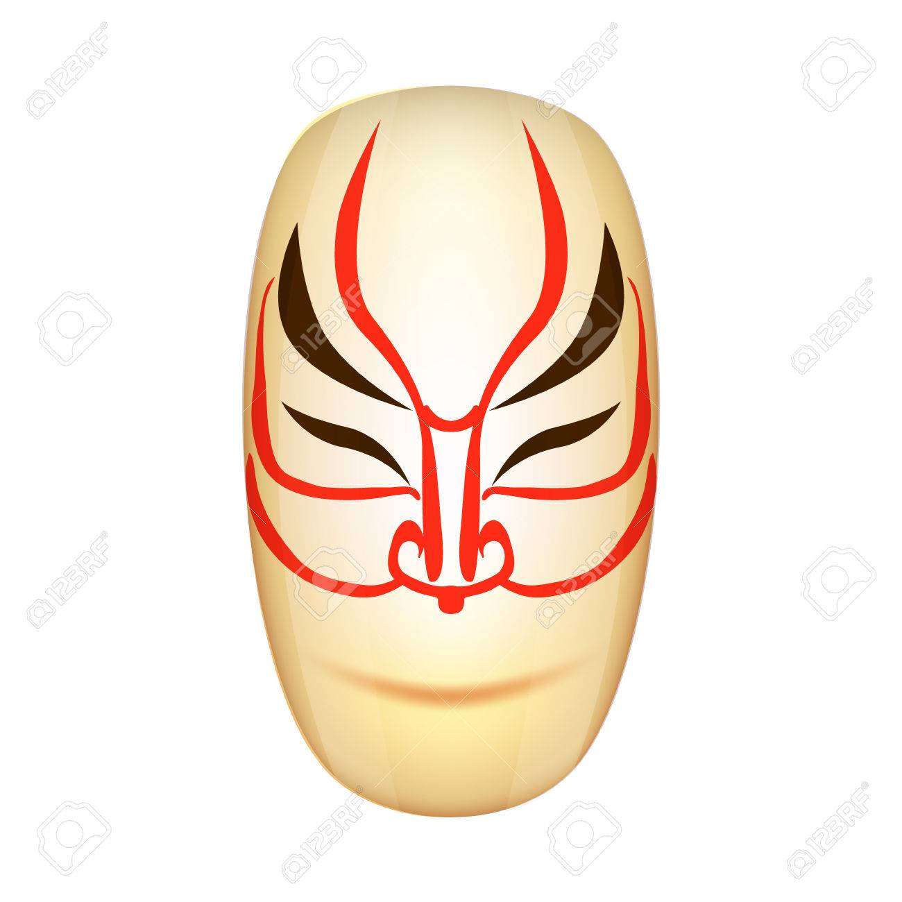 伝統的な日本のマスク歌舞伎のイラスト素材 ベクタ Image