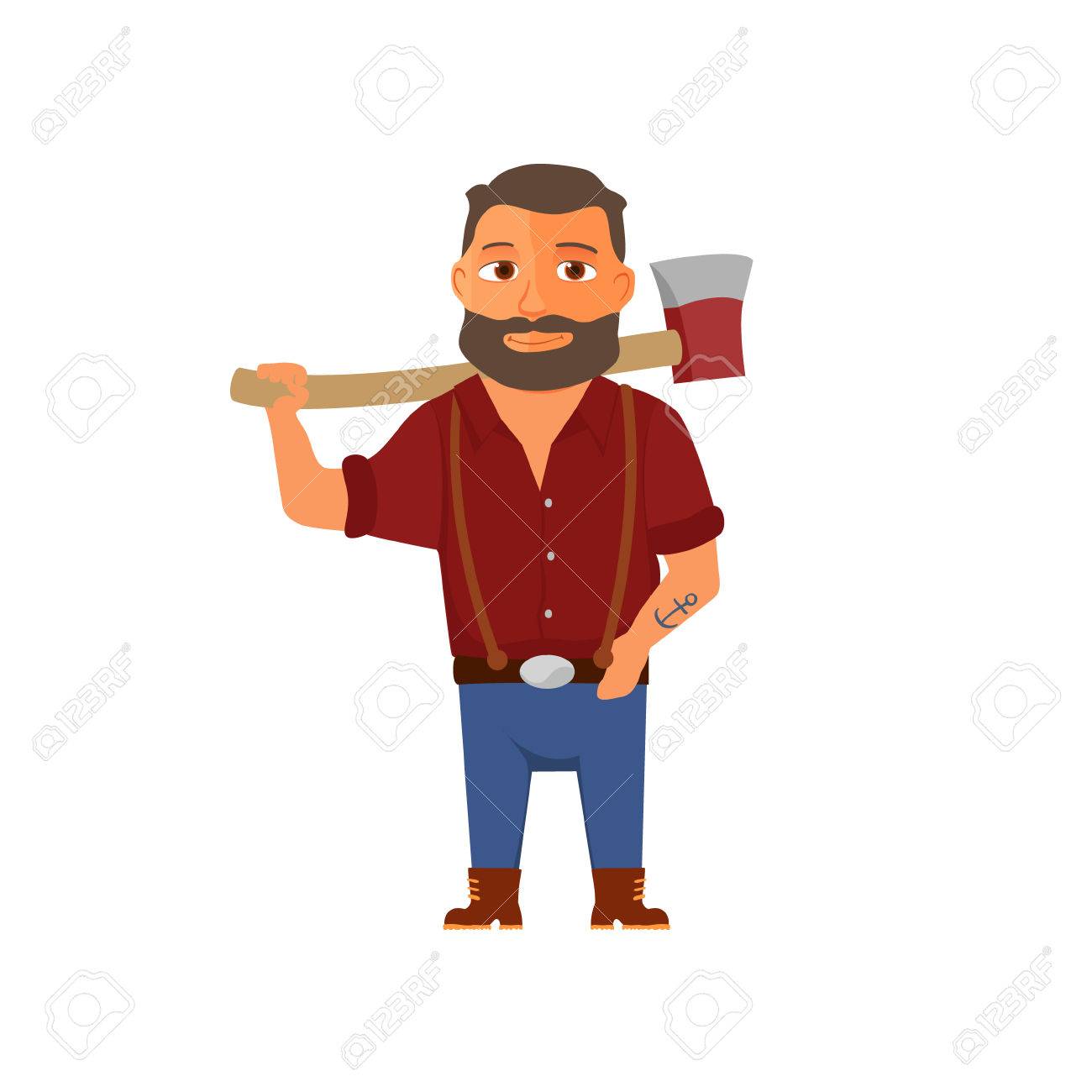 El internado - El internado (en el centro de la ciudad) - Página 2 61006127-cartoon-lumberjack-character-with-axe-vector-illustration