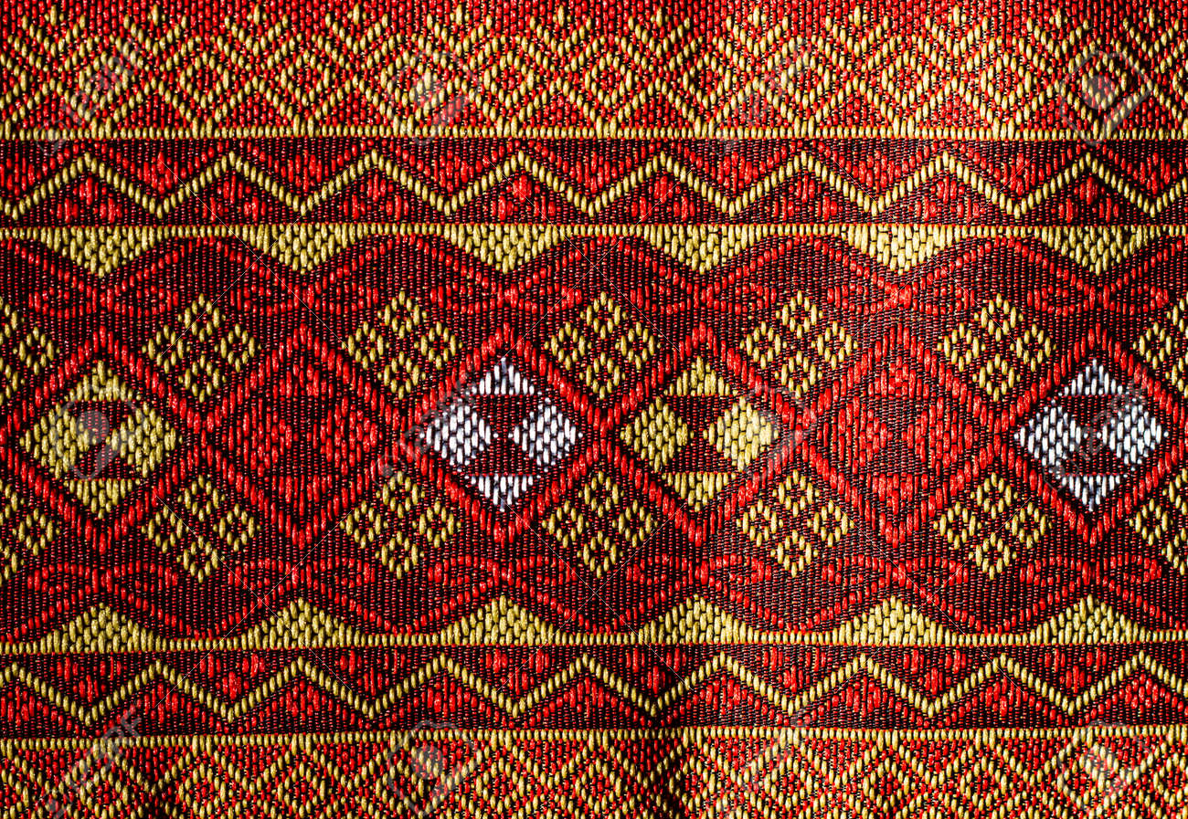 タイシルク生地のタイ風パターン の写真素材 画像素材 Image