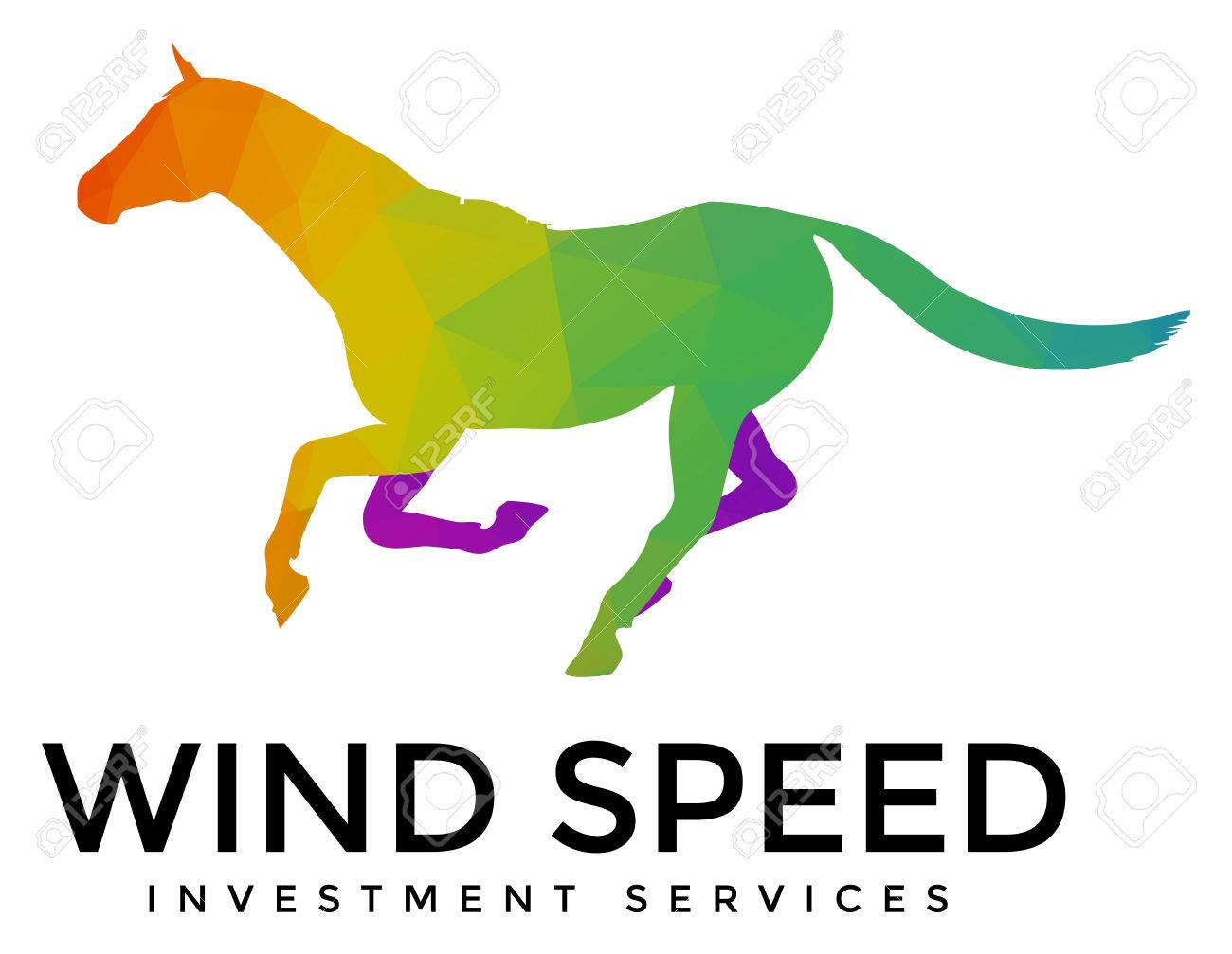 a modern multicolored running horse logo template running horse template