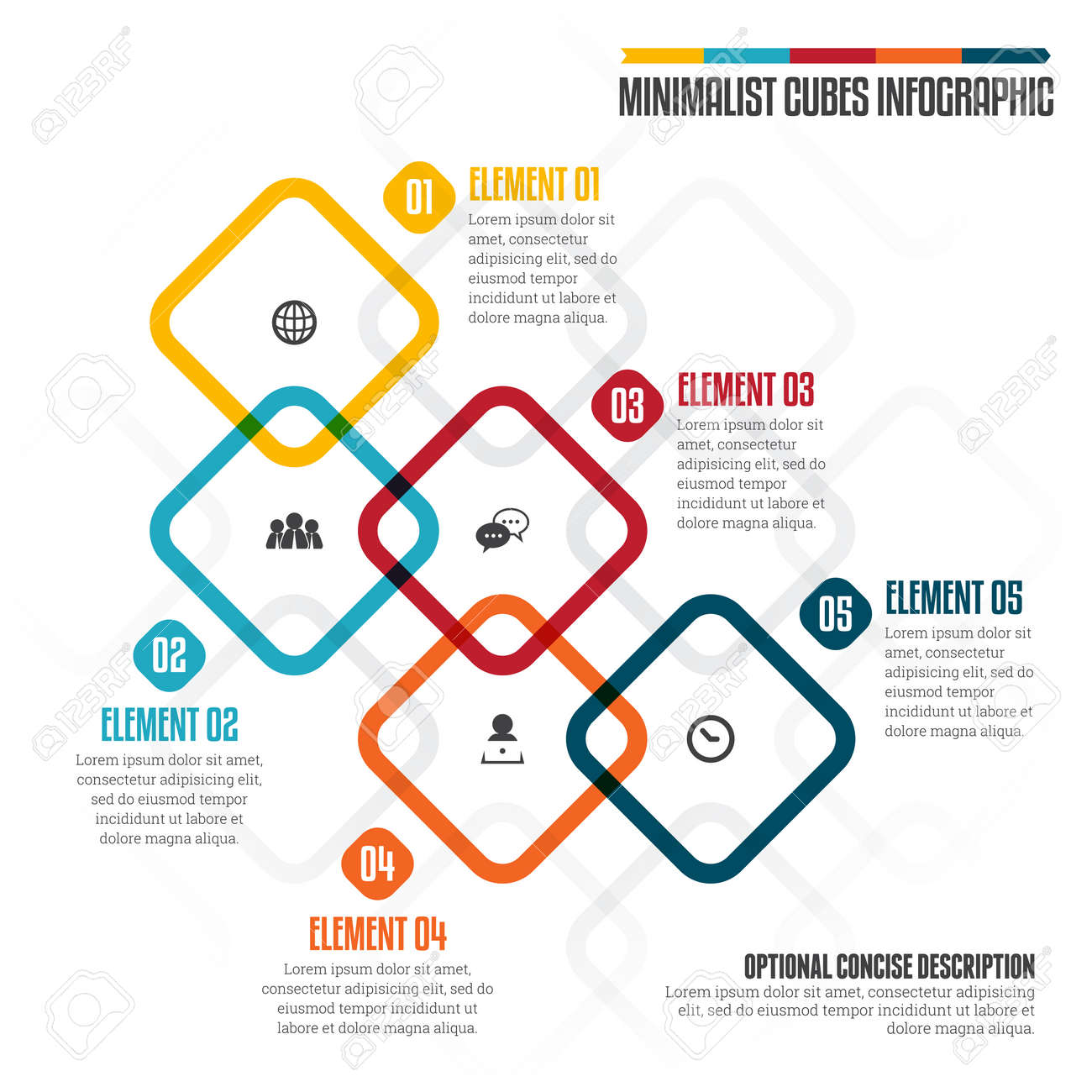 シンプルなキューブ インフォ グラフィック デザイン要素のイラスト のイラスト素材 ベクタ Image