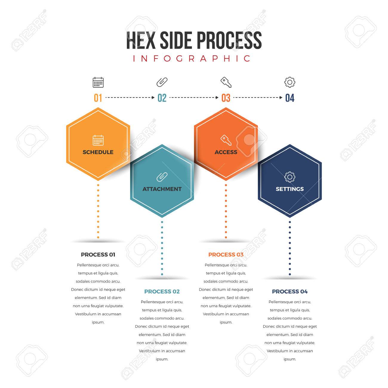 プロセス インフォ グラフィック デザイン要素の六角形の形状のベクター イラストです のイラスト素材 ベクタ Image