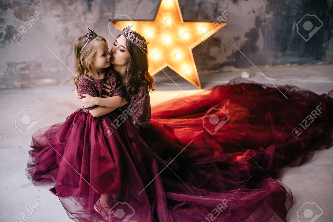 mom and daughter princess dresses