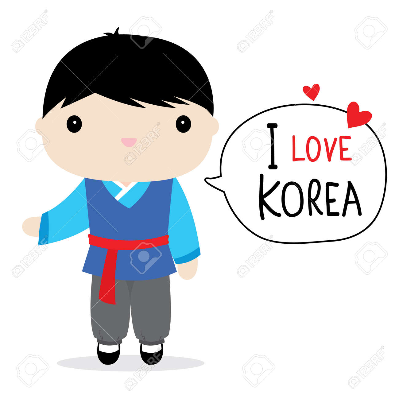 Korea Men National Dress Cartoon Vector Royalty Free Cliparts Vectors And Stock Illustration Image