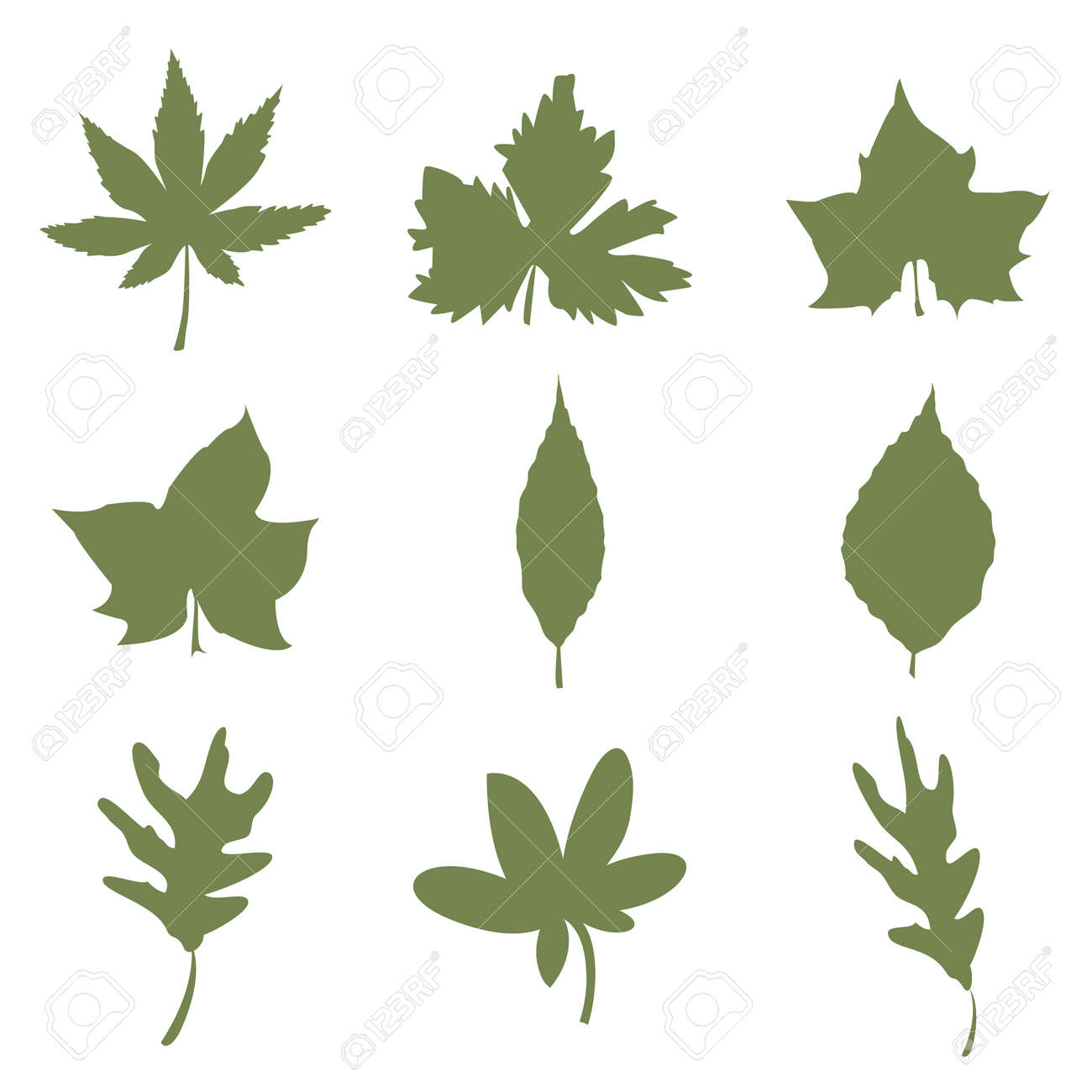 ファイル名の設定 秋葉自然シルエット アイコン ベクトル図 のイラスト素材 ベクタ Image