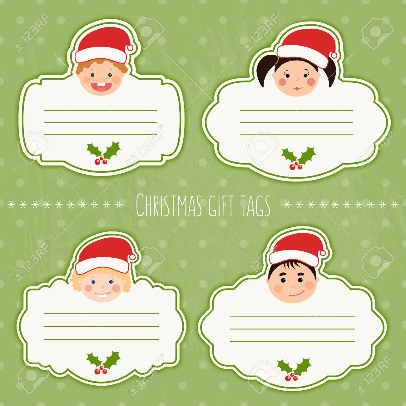 面白いクリスマス ギフトのベクトルを設定は 子供の笑顔とプレゼント