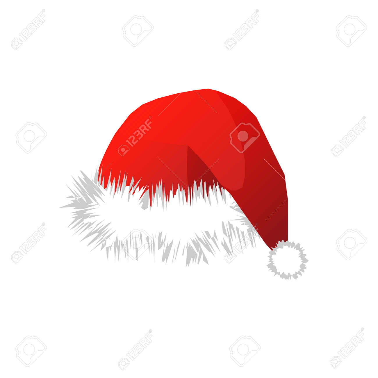 サンタ帽 クリスマス帽子アイコン イラスト 背景から分離されました のイラスト素材 ベクタ Image