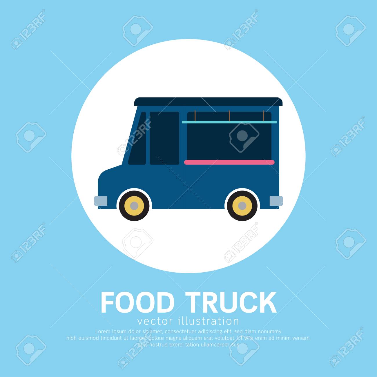 cute cartoon food truck template design royalty free cliparts
