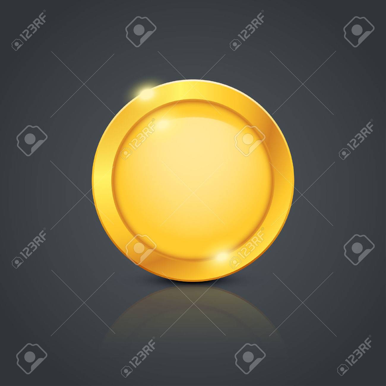 暗い背景に反射とゴールド コインのイラストのイラスト素材・ベクター Image 42812667