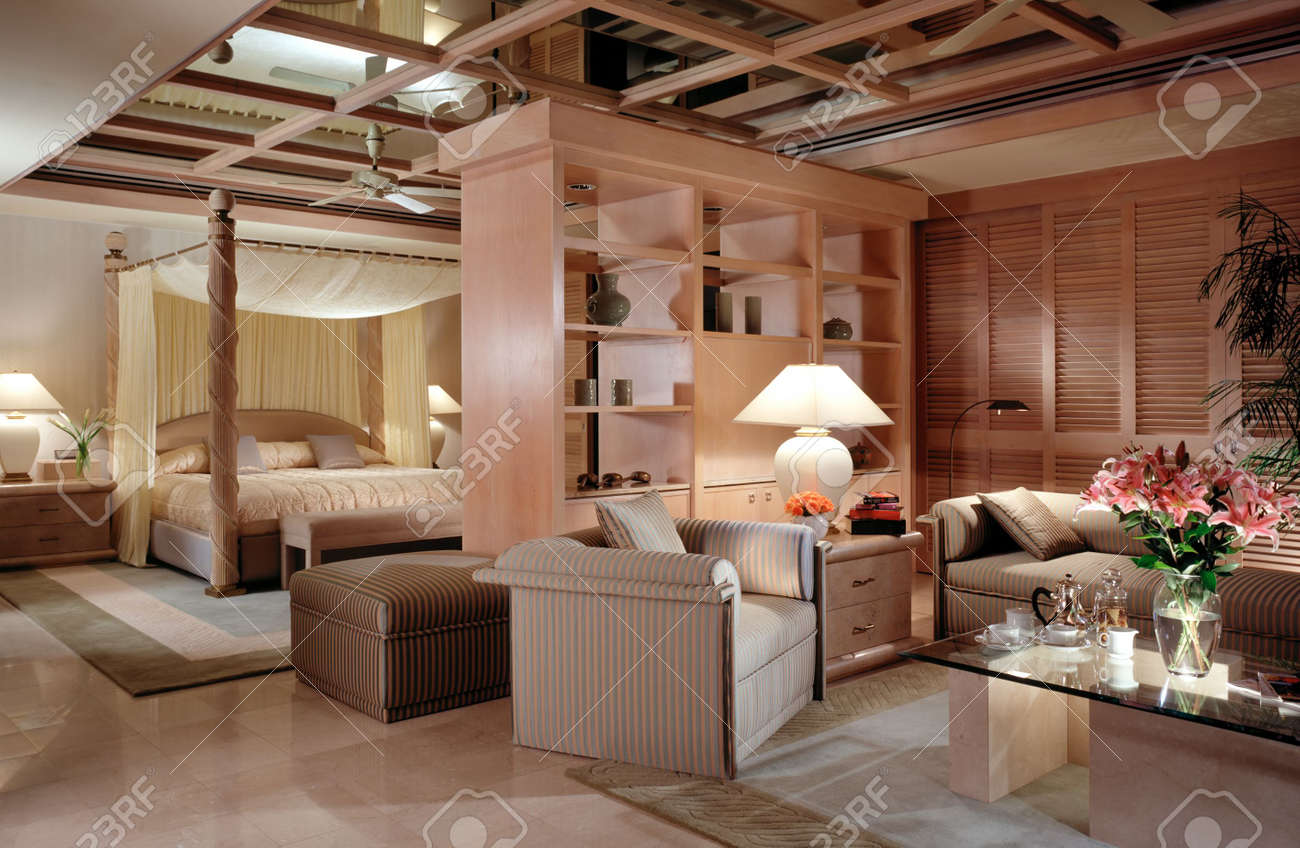 Classic Master Bedroom Light Up With Full Decoration Stock Photo Classic Master Bedroom Light Up With Full Decoration Stock Photo 2129069