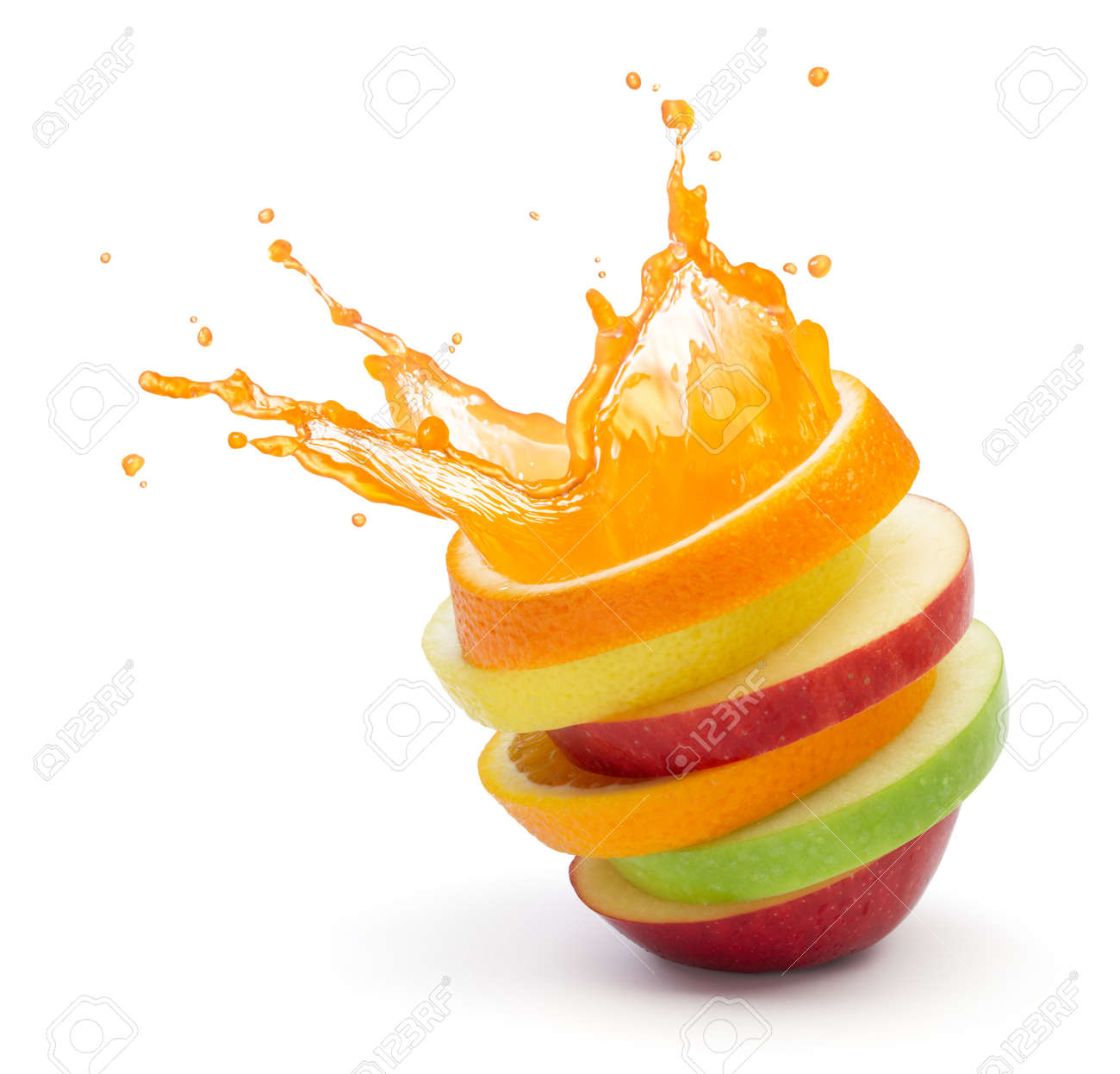 various type of fruit slices stacked with splash fruit punch stock photo picture and royalty free image image 19161933 various type of fruit slices stacked with splash fruit punch